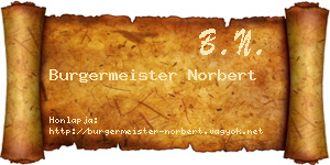 Burgermeister Norbert névjegykártya