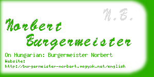 norbert burgermeister business card